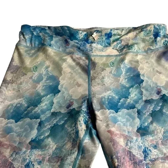 NWOT LIJA colorful abstract activewear leggings.blue and pink .Reinforced seams. - Picture 5 of 9